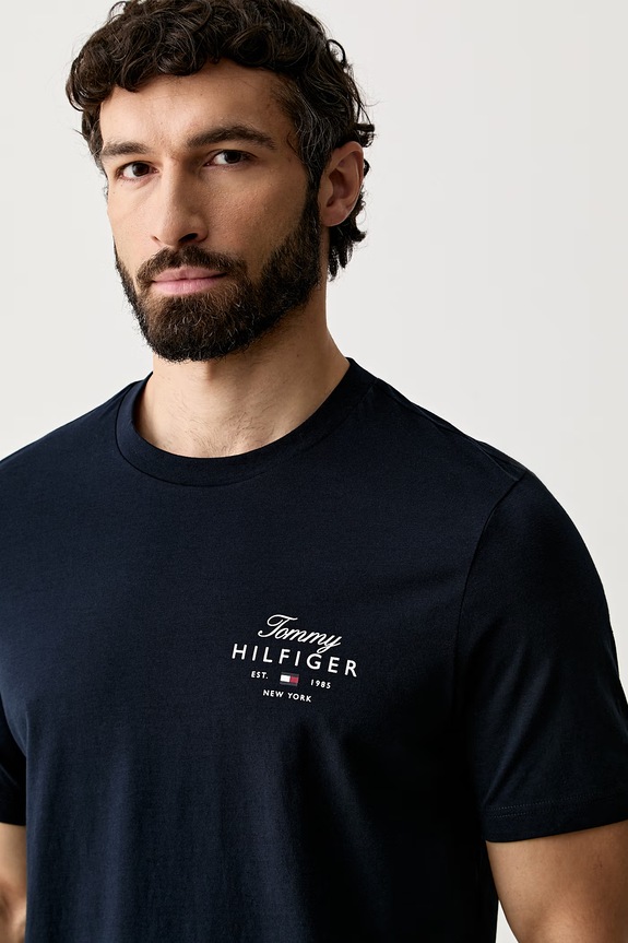 Tommy Hilfiger T-shirt męski bawełniany granatowy MW0MW43224