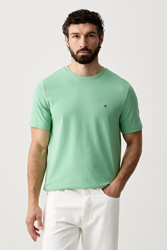 Tommy Hilfiger T-shirt męski bawełniany zielony MW0MW39995.