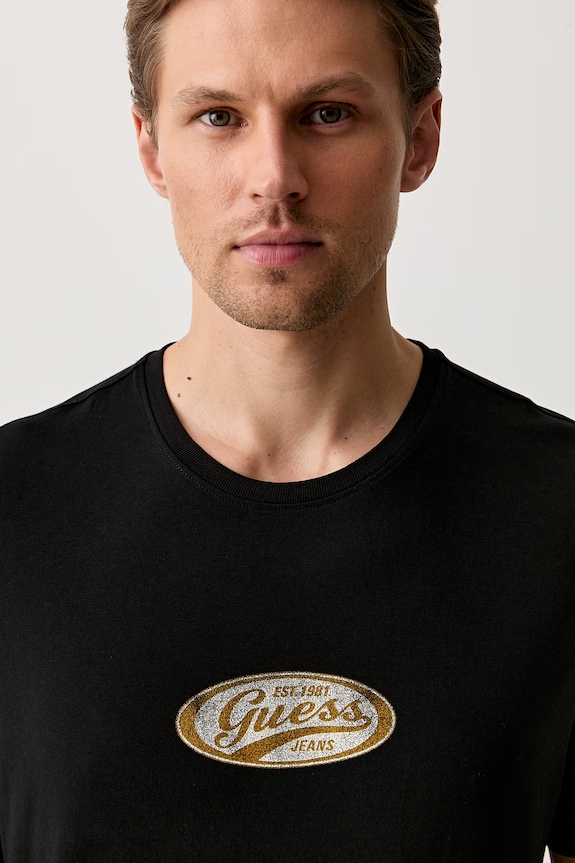 Guess Jeans T-shirt męski bawełniany czarny M6YI06.K3649
