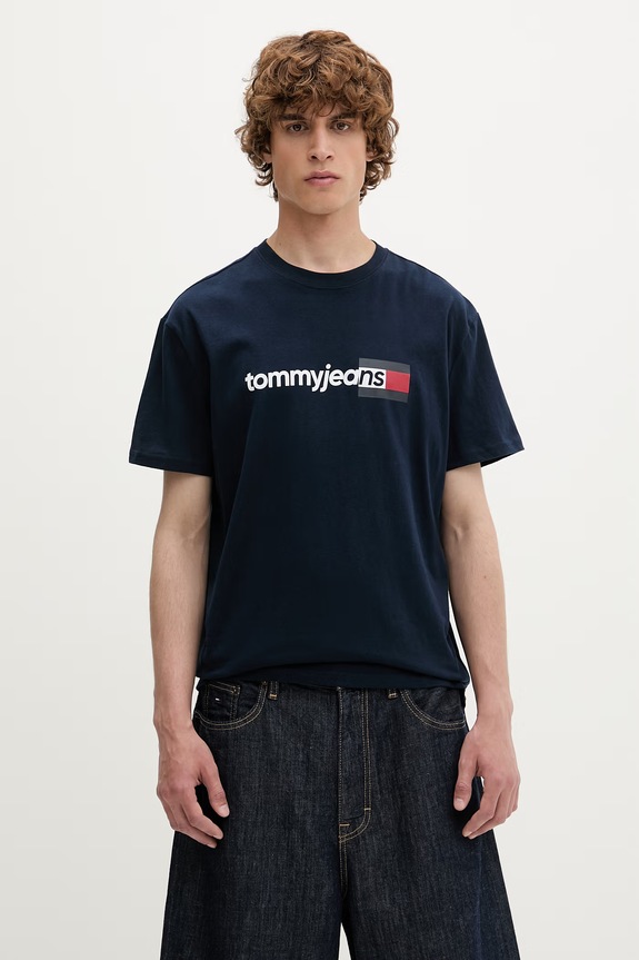Tommy Jeans tričko pánske bavlnené tmavomodrá DM0DM23406