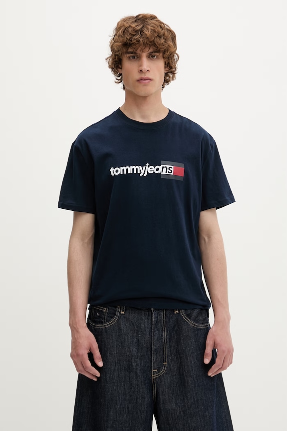Tommy Jeans tričko pánske bavlnené tmavomodrá DM0DM23406