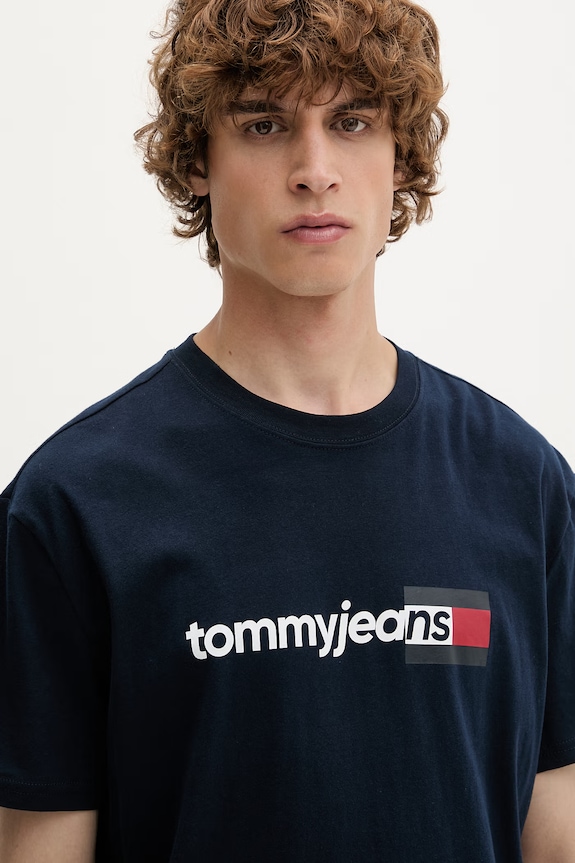 Tommy Jeans tričko pánske bavlnené tmavomodrá DM0DM23406