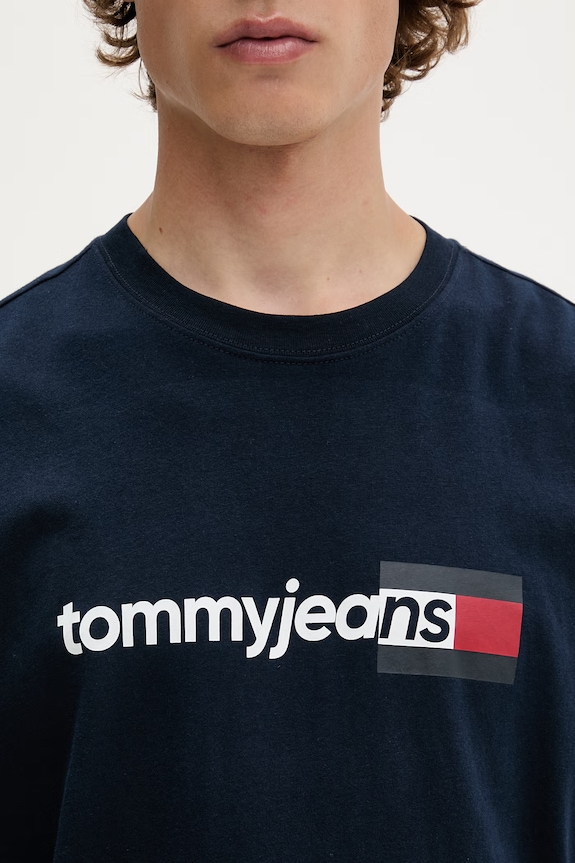 Tommy Jeans tričko pánske bavlnené DM0DM23406 tmavomodrá