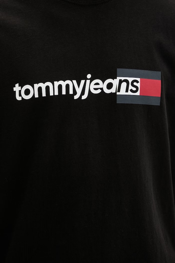 Tommy Jeans tričko pánske bavlnené DM0DM23406 čierna