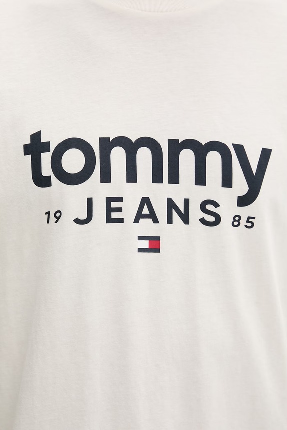 Tommy Jeans t-shirt ανδρικό βαμβακερό DM0DM23376 μπεζ