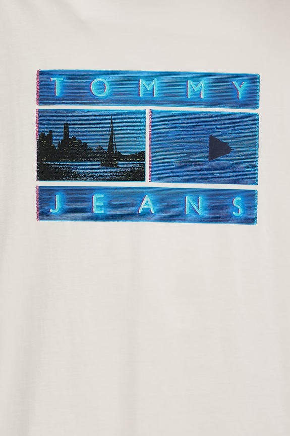 Tommy Jeans t-shirt ανδρικό βαμβακερό DM0DM23191 μπεζ
