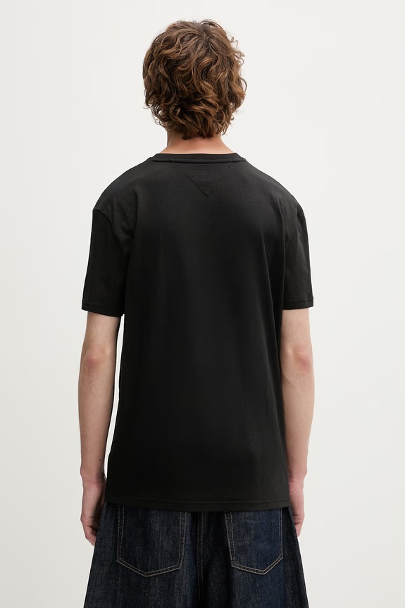 Ρούχα Tommy Jeans t-shirt ανδρικό βαμβακερό DM0DM23191 μαύρο