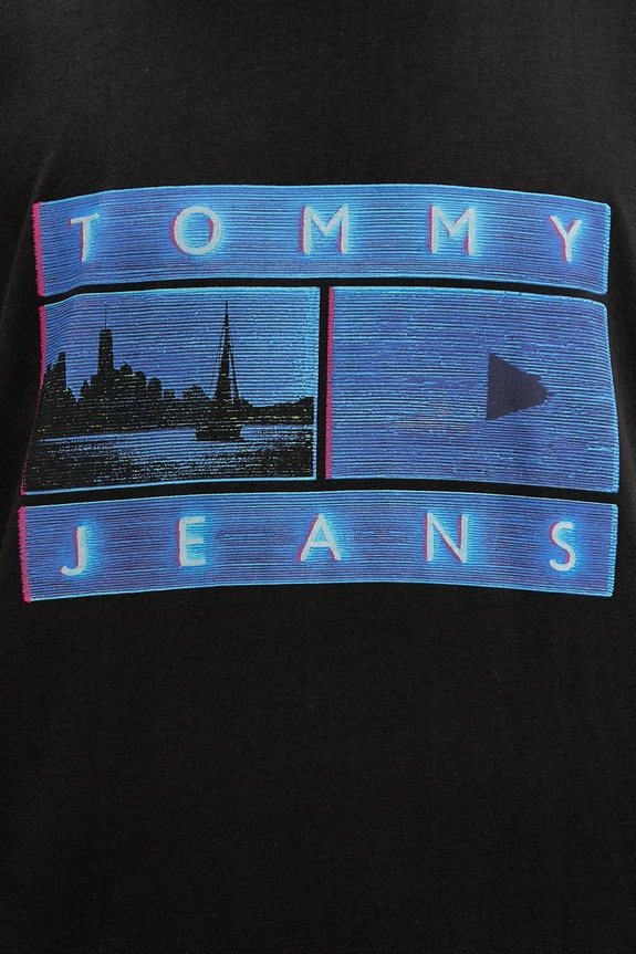 Tommy Jeans t-shirt ανδρικό βαμβακερό DM0DM23191 μαύρο