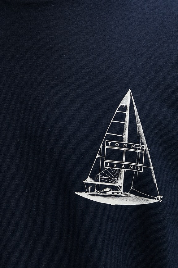 Tommy Jeans t-shirt ανδρικό βαμβακερό DM0DM23184 σκούρο μπλε