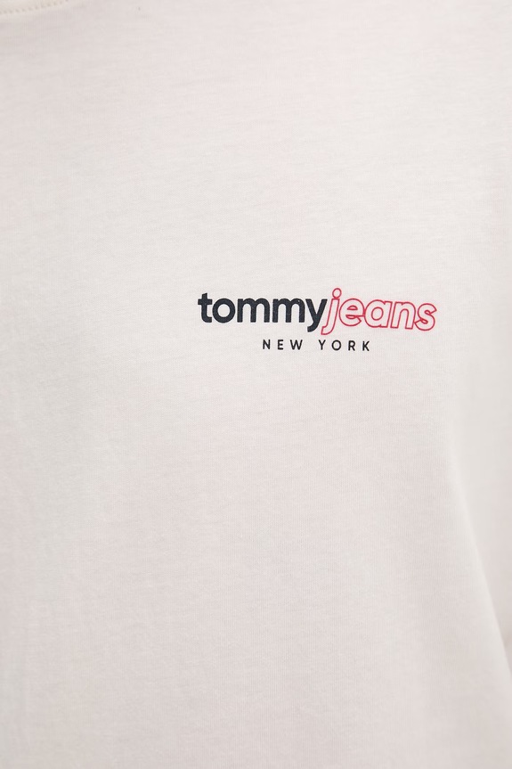 Tommy Jeans T-shirt męski bawełniany DM0DM23375 beżowy