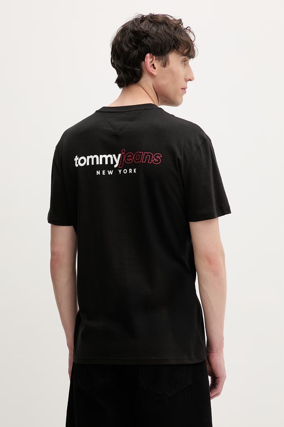 Odjeća Tommy Jeans majica za muškarce od pamuka DM0DM23375 crna