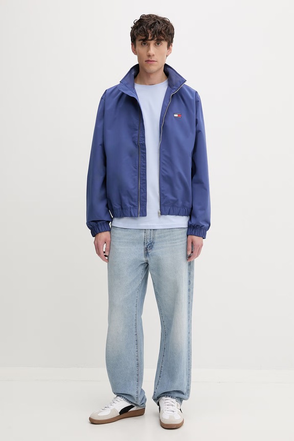 Tommy Jeans T-shirt męski bawełniany DM0DM23253 niebieski AW26