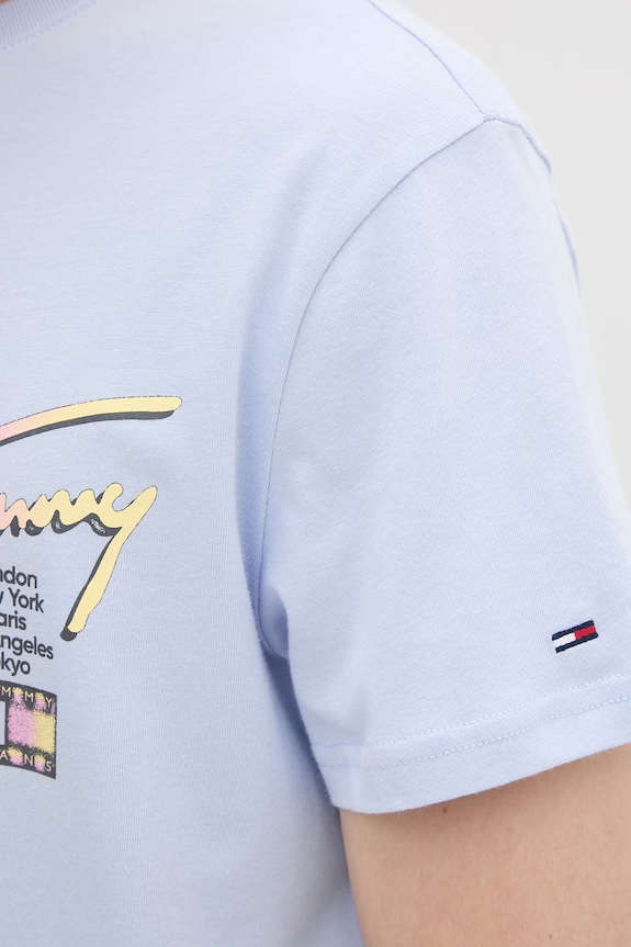 Tommy Jeans T-shirt męski bawełniany DM0DM23253 niebieski