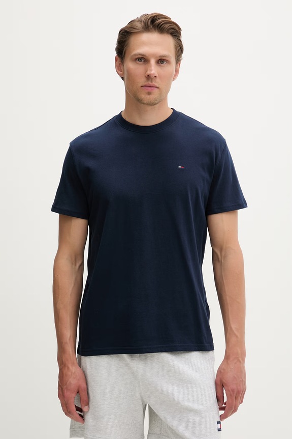 Tommy Jeans oversize t-shirt ανδρικό βαμβακερό σκούρο μπλε DM0DM22504