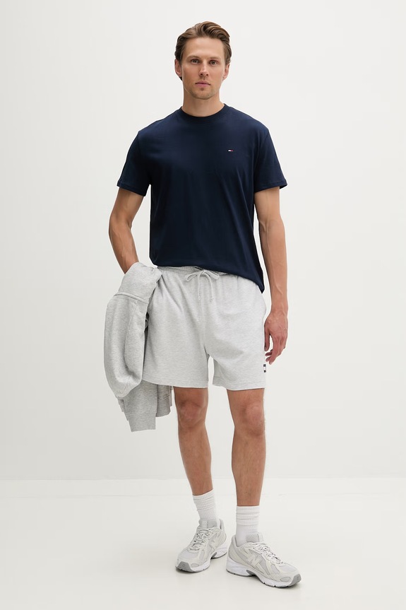 Tommy Jeans oversize t-shirt ανδρικό βαμβακερό DM0DM22504 σκούρο μπλε AW26