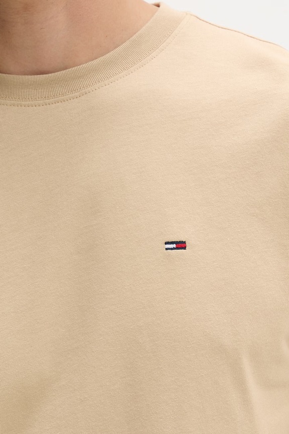 Tommy Jeans T-shirt oversize Ανδρικός βαμβακερός DM0DM22504 μπεζ