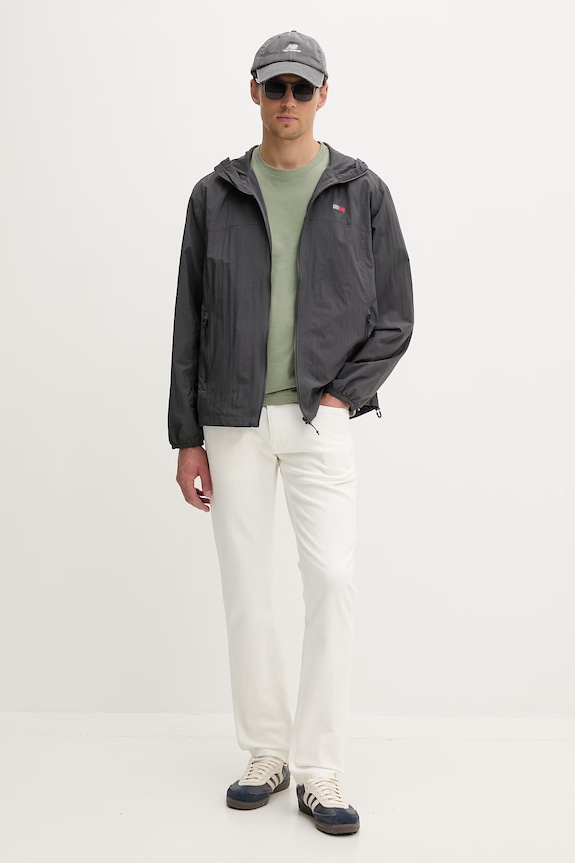 Tommy Jeans T-shirt oversize męski bawełniany DM0DM22504 zielony AW26
