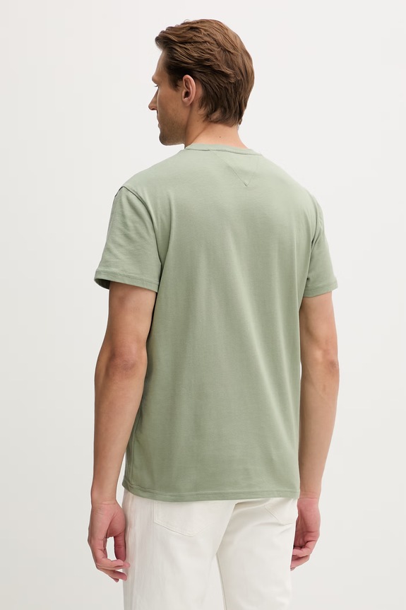 Odzież Tommy Jeans T-shirt oversize męski bawełniany DM0DM22504 zielony