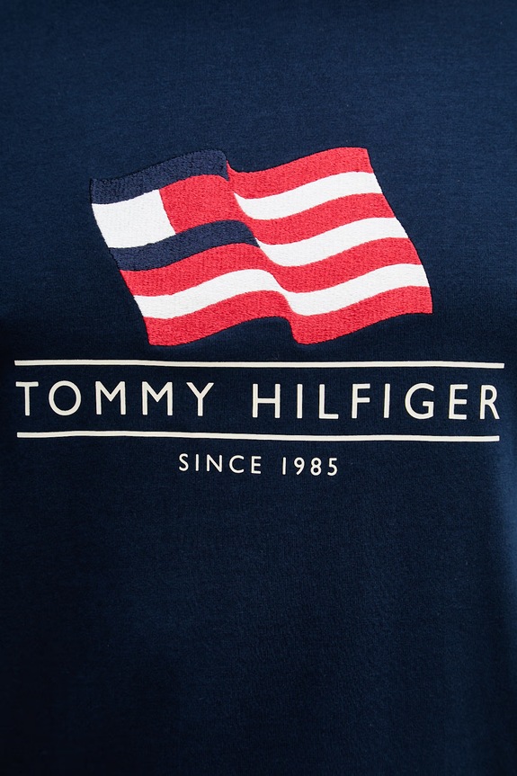 Tommy Hilfiger majica za muškarce od pamuka MW0MW43387 mornarsko plava