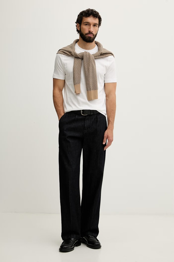 BOSS t-shirt ανδρικό βαμβακερό Thompson 50565995 λευκό AW26