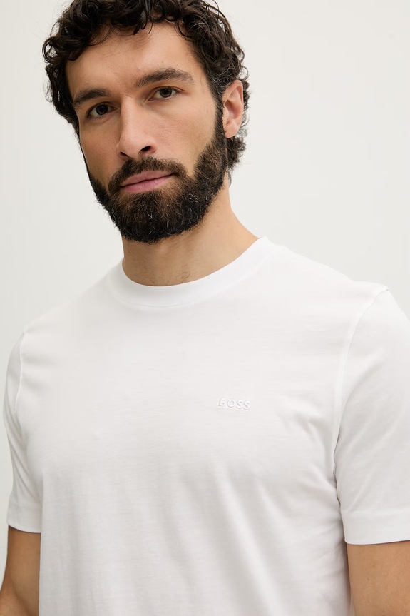 BOSS t-shirt ανδρικό βαμβακερό Thompson λευκό 50565995
