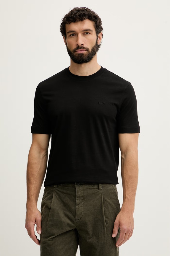 BOSS t-shirt Ανδρικό βαμβακερό Thompson μαύρο 50565995