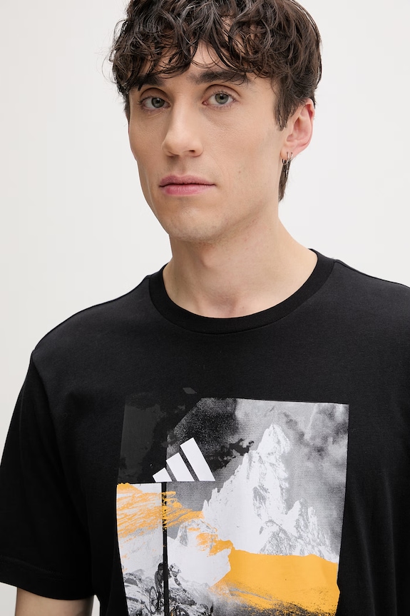 adidas tricou pentru bărbați din bumbac Memories of sport negru KC7097