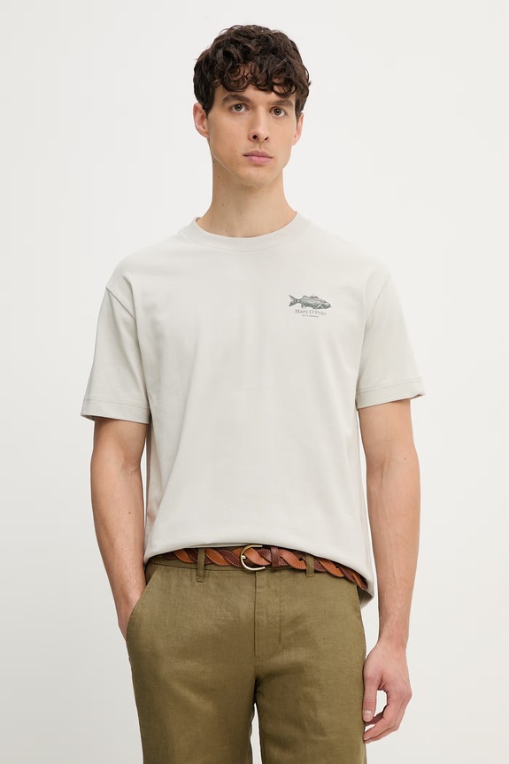Odzież Marc O'Polo T-shirt męski bawełniany 5000014279 szary