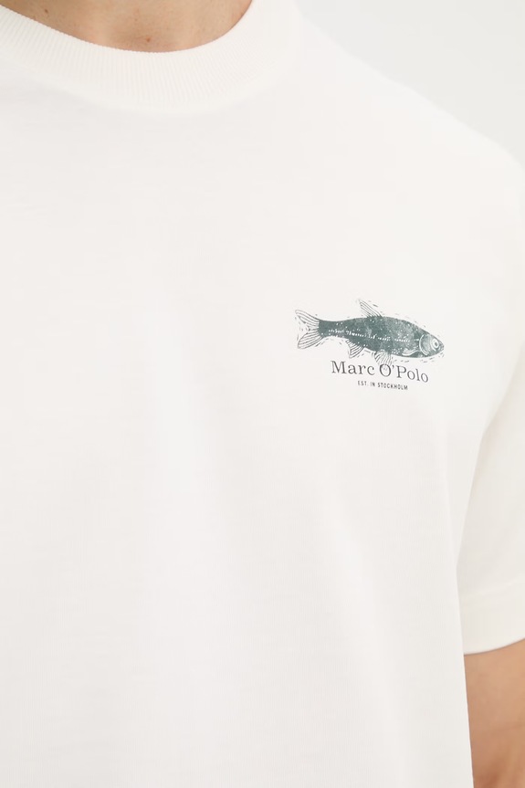 Marc O'Polo T-shirt męski bawełniany 5000014280 beżowy