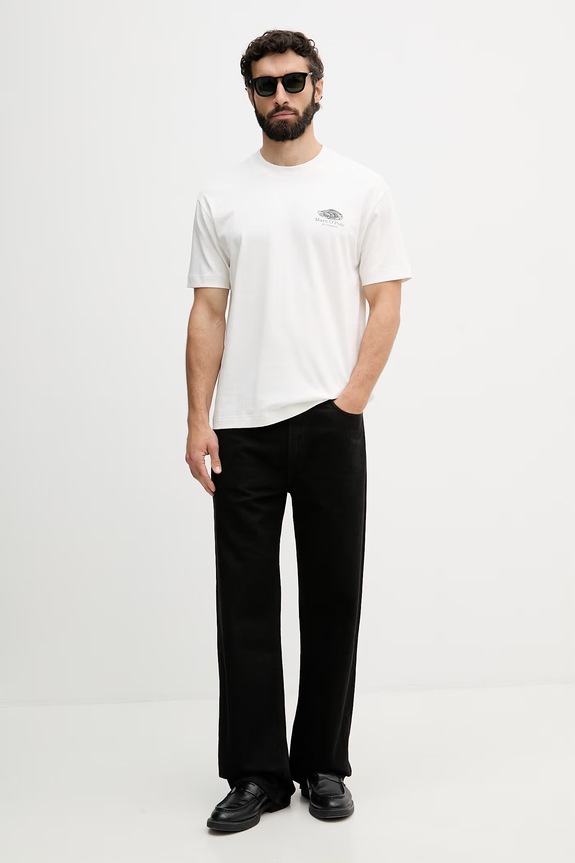 Marc O'Polo T-shirt męski bawełniany 5000014278 beżowy AW26