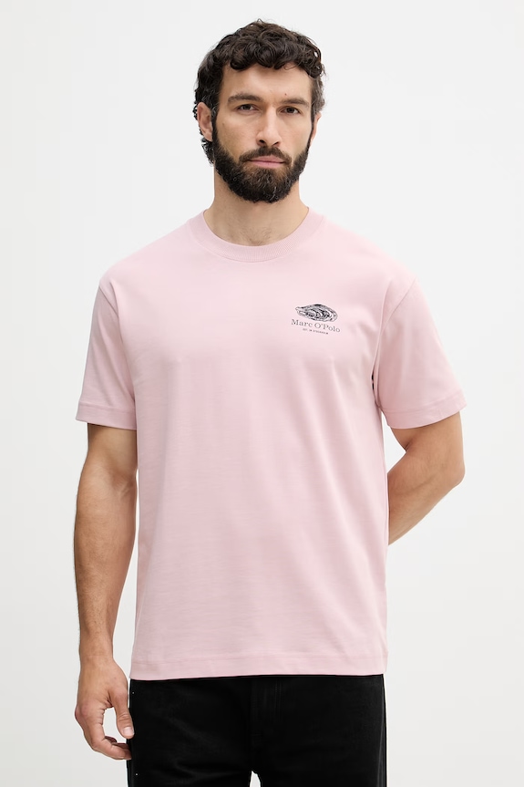 Odzież Marc O'Polo T-shirt męski bawełniany 5000014278 różowy