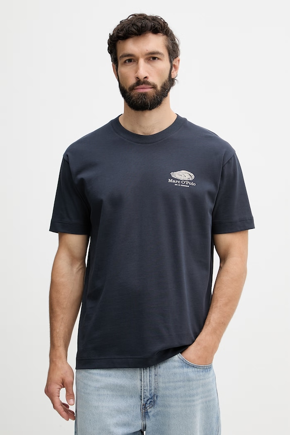 Odzież Marc O'Polo T-shirt męski bawełniany 5000014278 granatowy