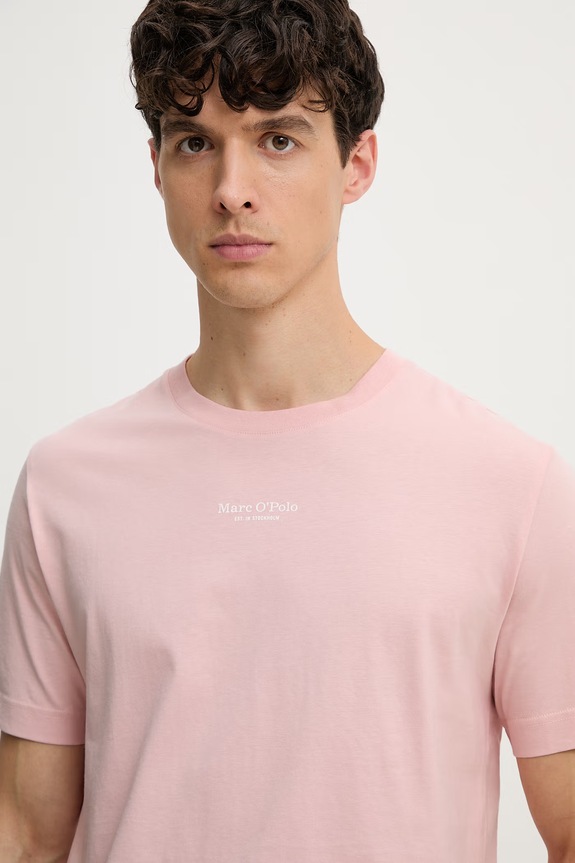 Marc O'Polo T-shirt męski bawełniany różowy 5000014264