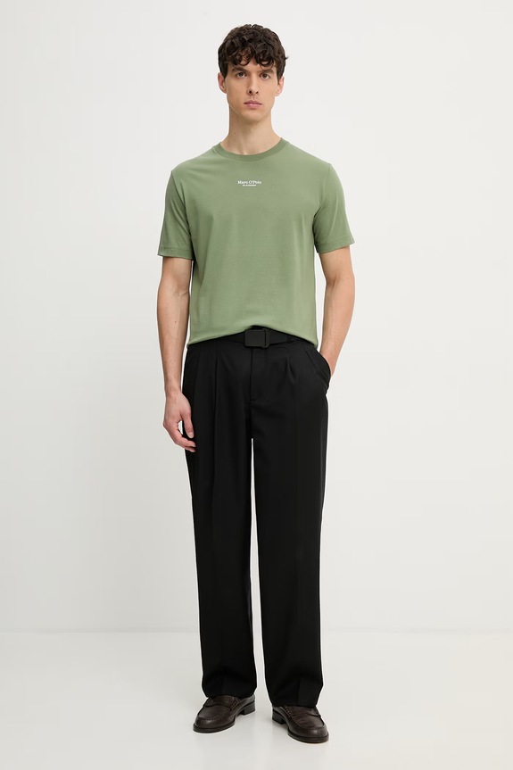 Marc O'Polo T-shirt męski bawełniany 5000014264 zielony AW26