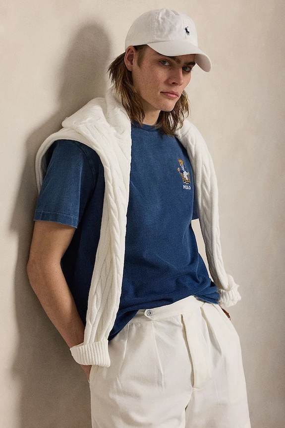 Polo Ralph Lauren tricou pentru bărbați, din bumbac 710B18560 bleumarin