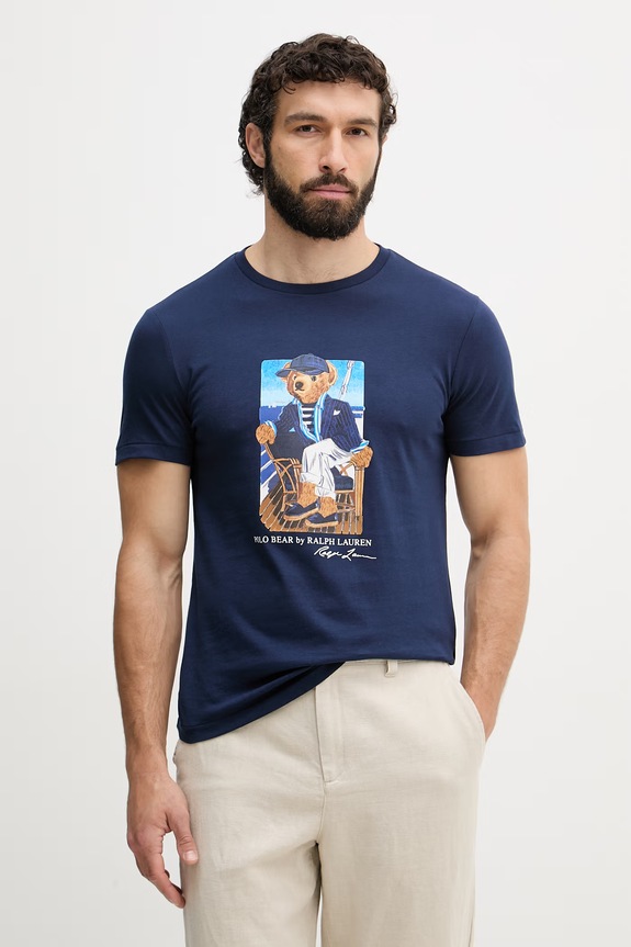 Polo Ralph Lauren t-shirt da uomo in cotone blu navy 710B21964
