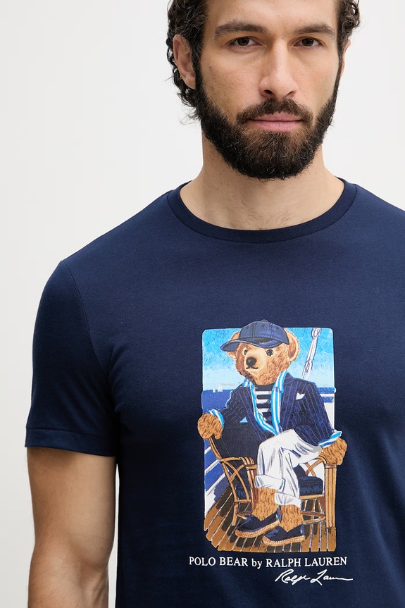 Polo Ralph Lauren t-shirt da uomo in cotone blu navy 710B21964