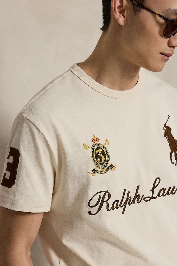 Polo Ralph Lauren футболка для мужчин из хлопка бежевый 710B20010
