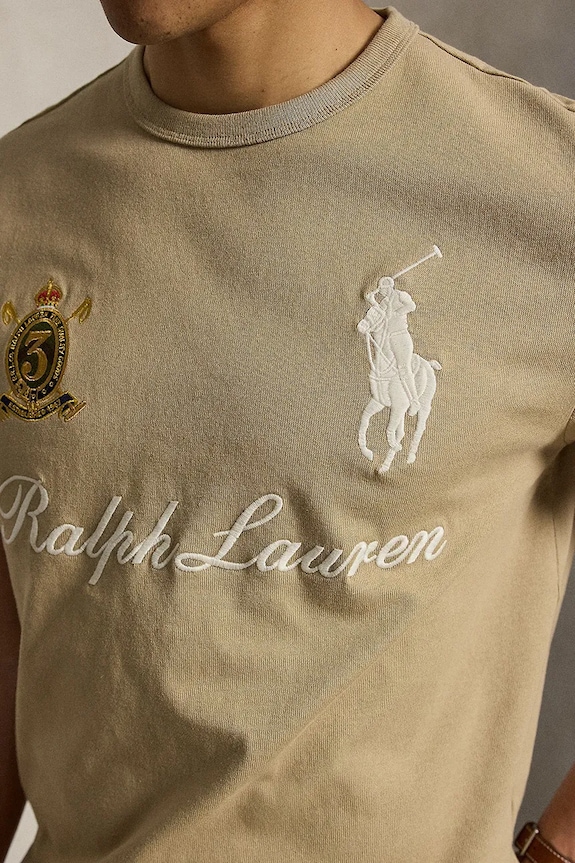 Polo Ralph Lauren футболка для мужчин из хлопка коричневый 710B20010