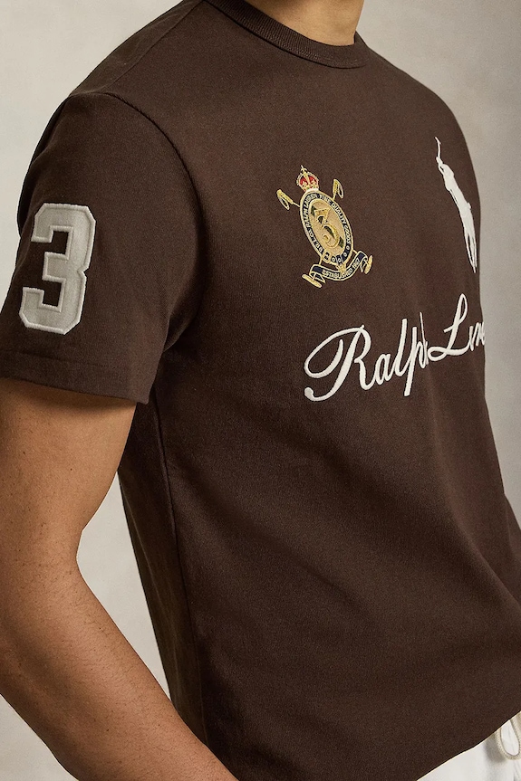 Polo Ralph Lauren футболка для мужчин из хлопка коричневый 710B20010