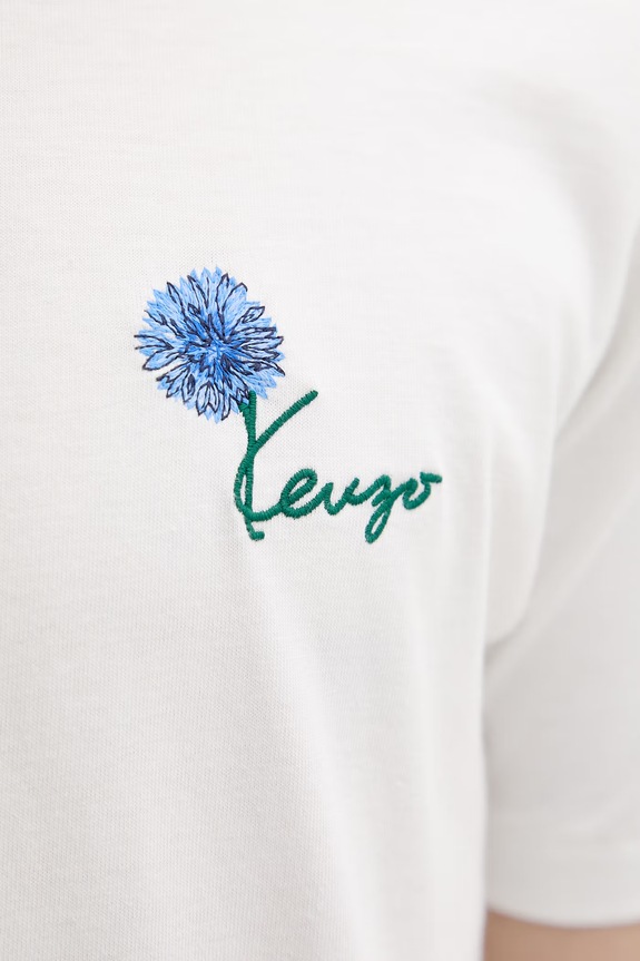 Kenzo T-shirt męski bawełniany FG65TS1624SG biały