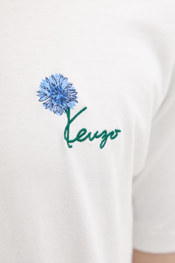 Kenzo T-shirt męski bawełniany FG65TS1624SG biały