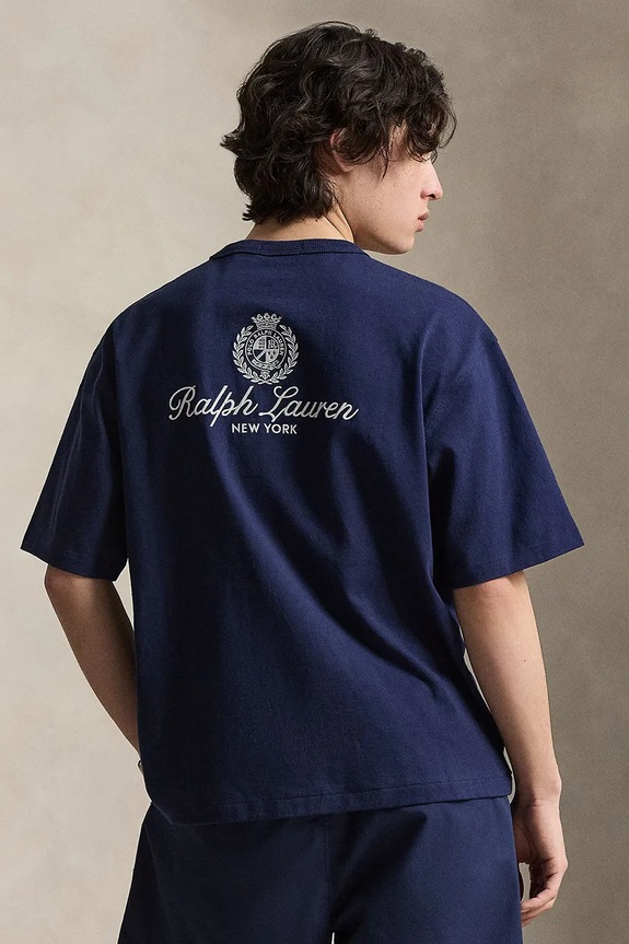 Polo Ralph Lauren tricou pentru bărbați, din bumbac 710B19623 bleumarin AW26