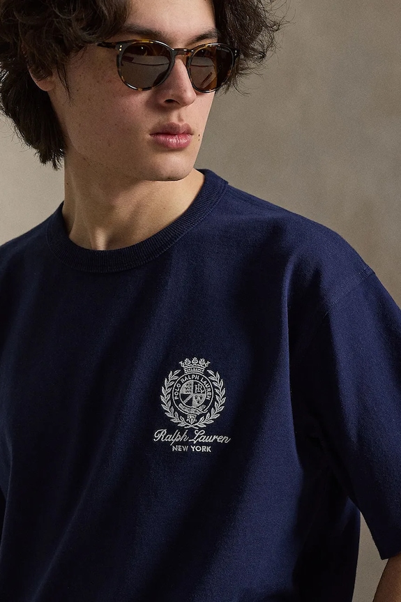 Polo Ralph Lauren tricou pentru bărbați, din bumbac bleumarin 710B19623