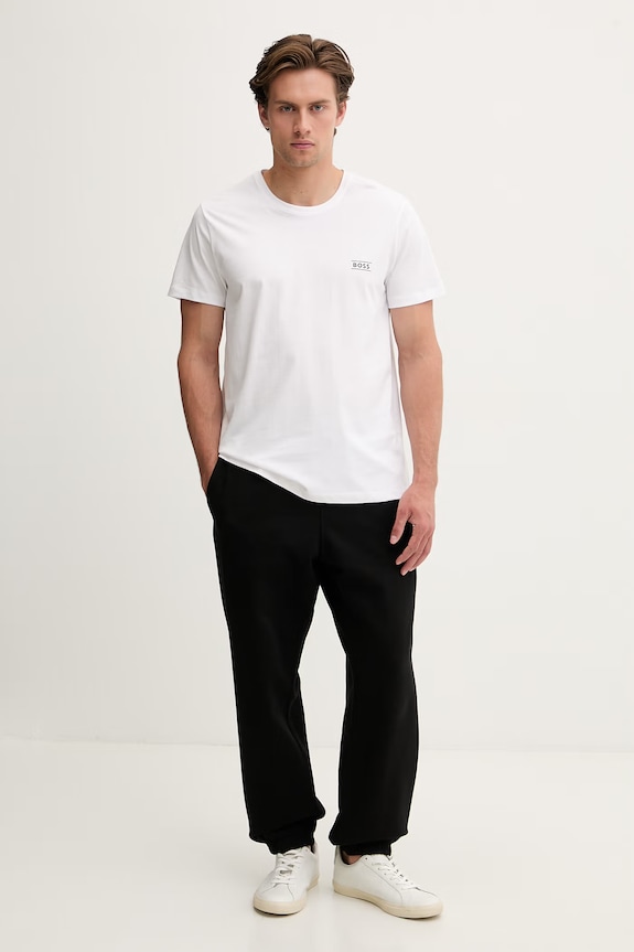BOSS T-shirt męski bawełniany TShirtRN 50565324 biały AW26