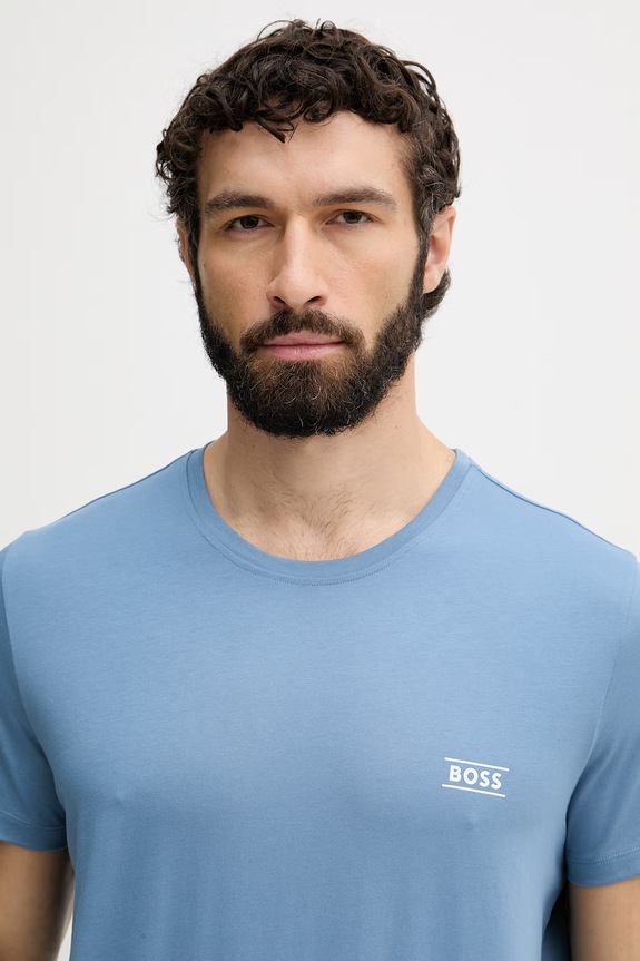 Oblečenie BOSS tričko pánske bavlnené TShirtRN 50565324 modrá