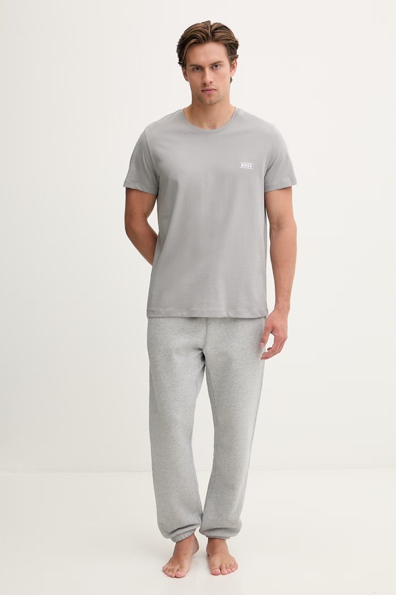 BOSS T-shirt męski bawełniany TShirtRN 50565324 szary AW26