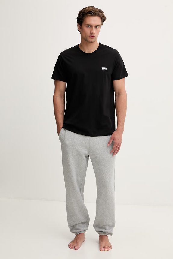 BOSS T-shirt męski bawełniany TShirtRN 50565324 czarny AW26
