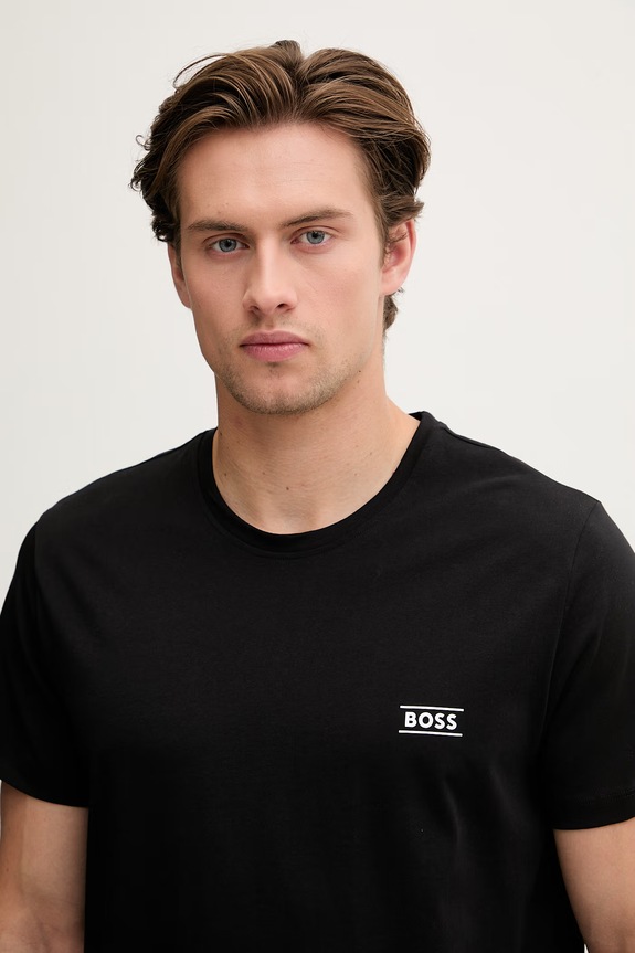 BOSS T-shirt męski bawełniany TShirtRN czarny 50565324