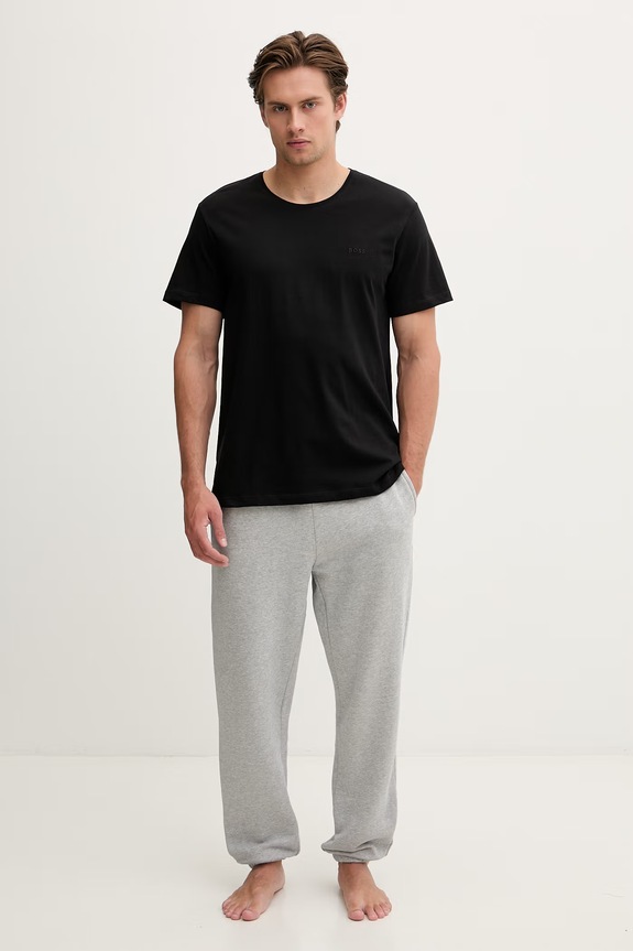 BOSS T-shirt męski bawełniany TShirtRN 2-pack 50479536 czarny AW26